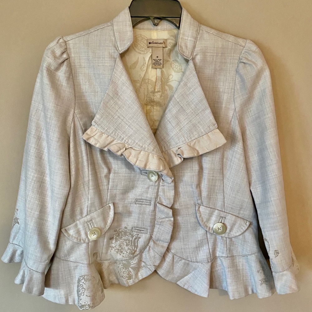 Anthropologie Elevenses Cropped Jacket Blazer 6